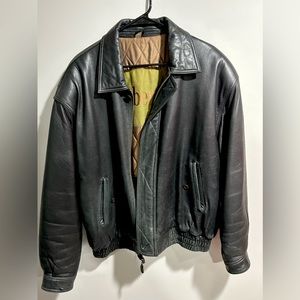 Vintage 90’s authentic Burberry leather bomber jacket